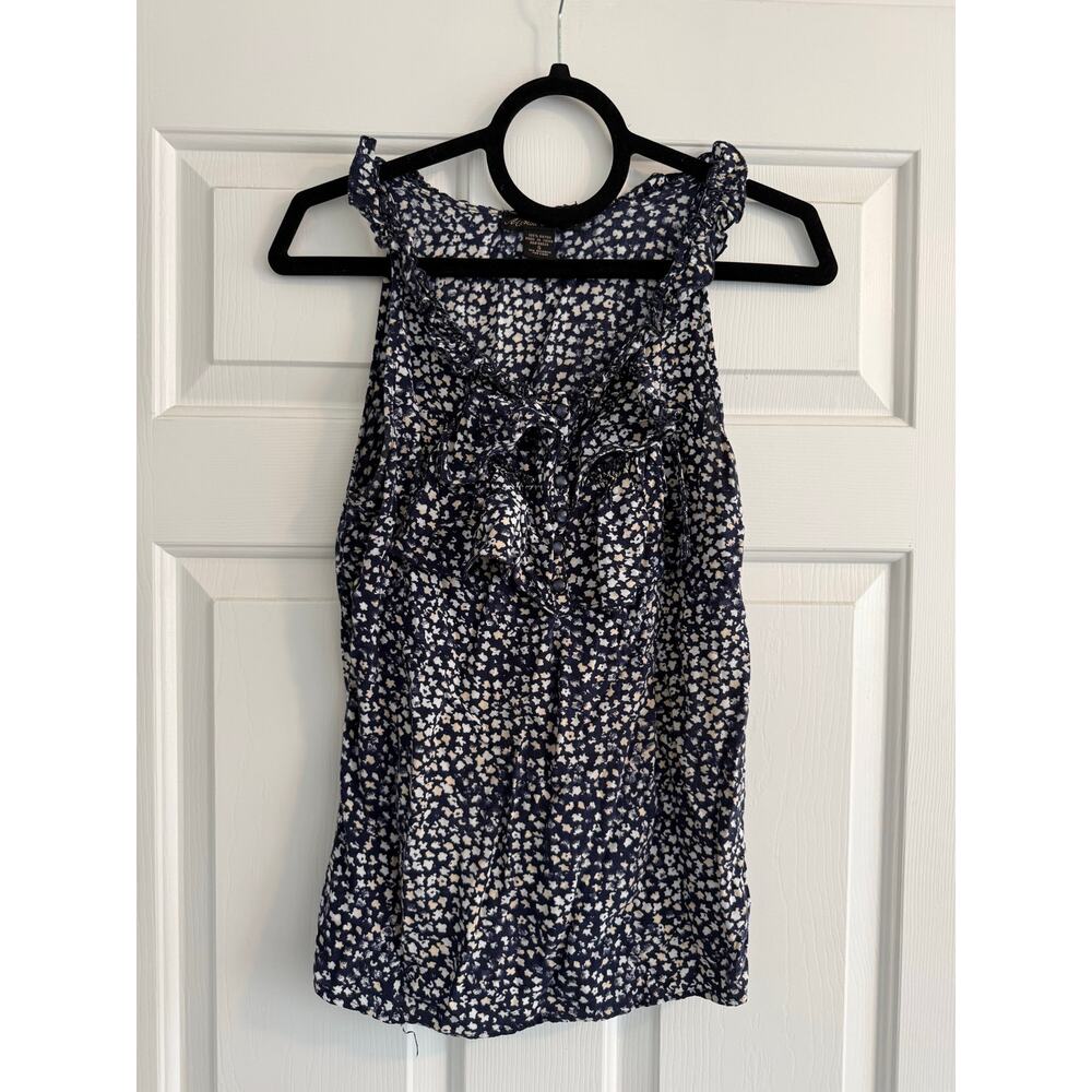 Marisa Christina small Navy White Sleeveless Blouse